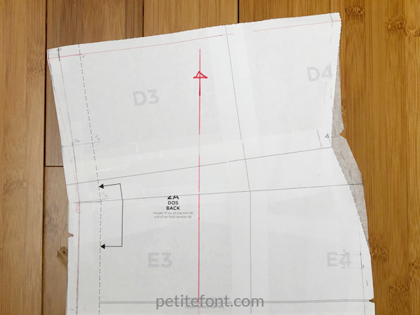 Deer and Doe Givre dress pattern review: back bodice with new grainline