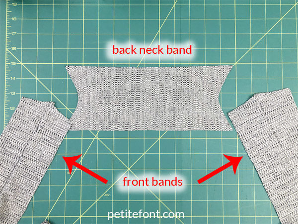 Como Cardigan Sew Along: attach back neck band to front bands at curved edges