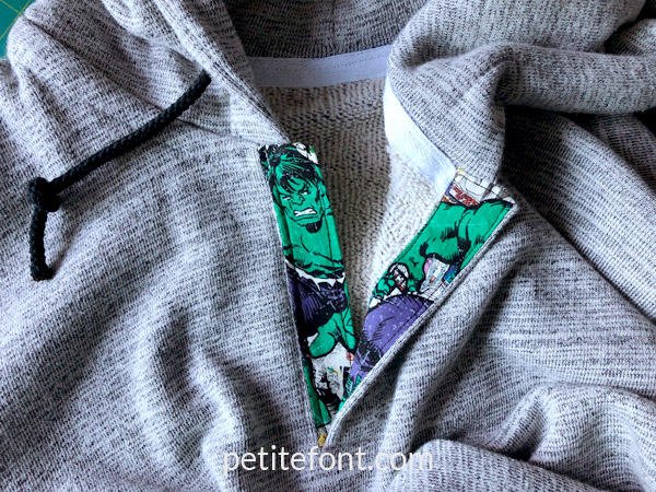 Oliver Hoodie: closeup of placket detail