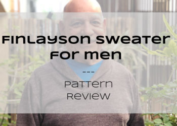 Text over a bald male reads Finlayson Sweater for Men--Pattern Review, Petite Font dot com