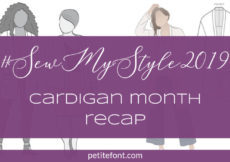 Image of 2 cardigan patterns with text overlay: Sew My Style 2019 Cardigan Month Recap