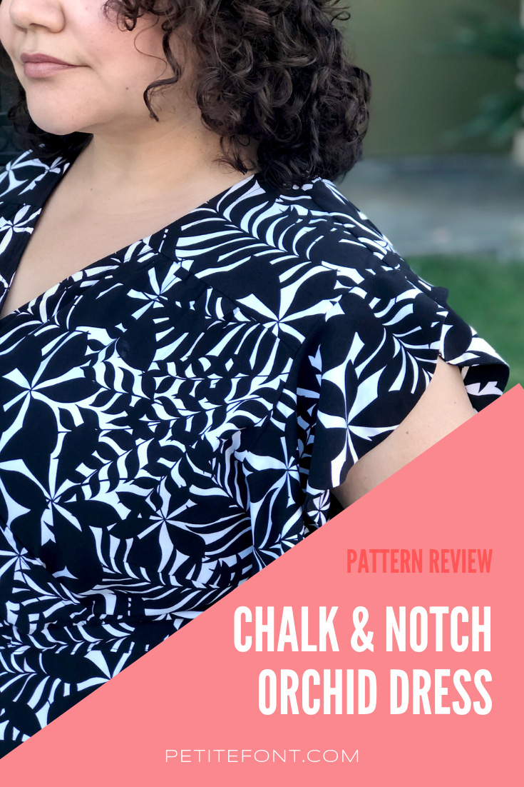 Chalk & Notch Orchid Midi Dress Pattern Review Petite Font