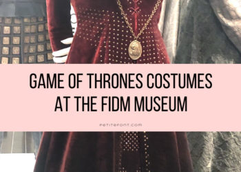 Enlarged image of several medieval costumes with text overlay that reads Game of Thrones Costumes at the FIDM Museum petite font.com