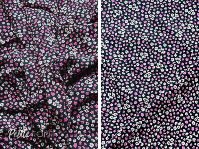 2 side by side images of slipper fabric before and after soaking in gelatin